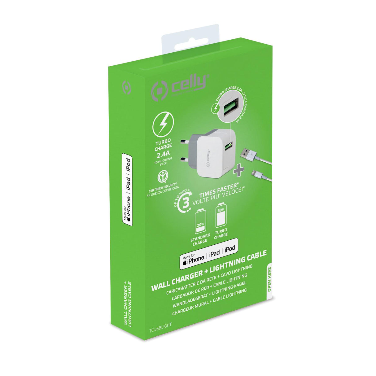 Celly Wall Charger met Lightning kabel