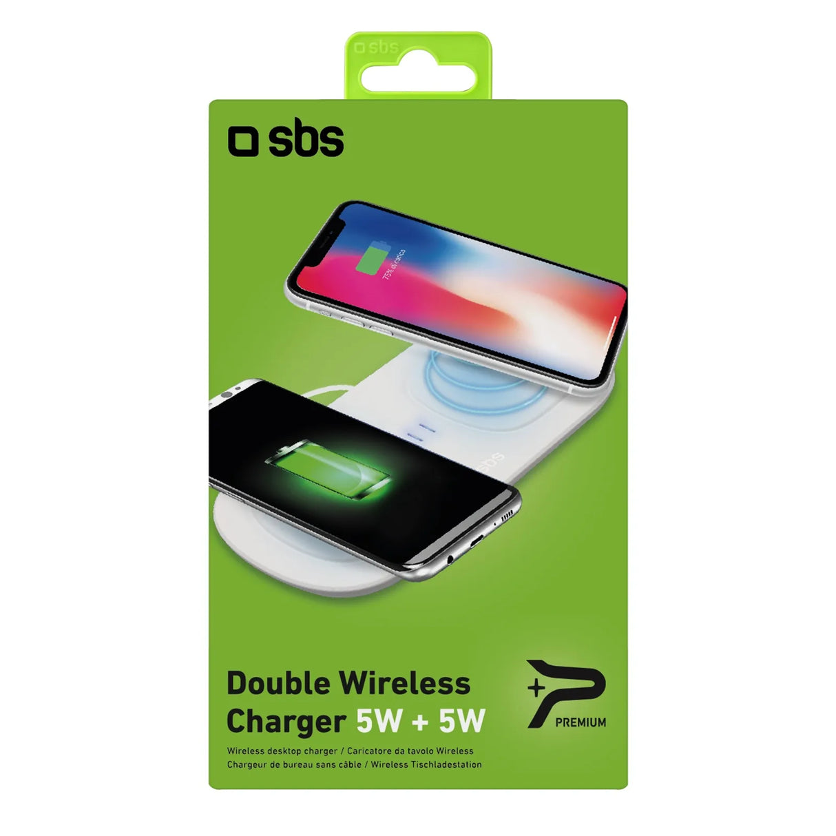 SBS Mobile Base Dubbele QI-Draadloze Lader 5W+5W - ReparatieCenter.nl