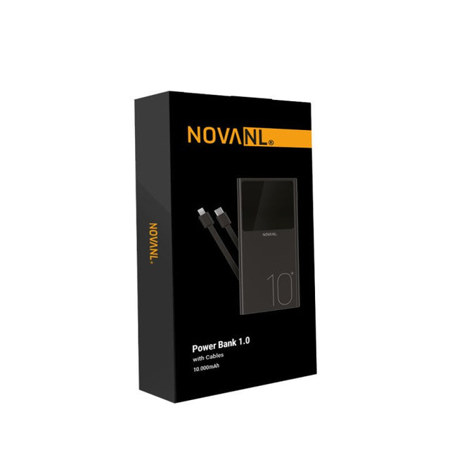 NovaNL Powerbank Zwart + Kabels - ReparatieCenter.nl