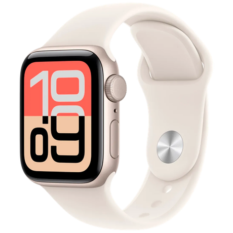 Apple Watch SE 3 40mm Goud (Beige Rubberen Band S/M) - ReparatieCenter.nl