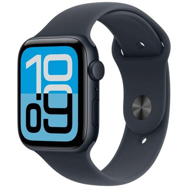 Apple Watch SE 3 44mm Donkerblauw (Donkerblauwe Rubberen Band M/L) - ReparatieCenter.nl