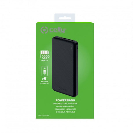 Celly Powerbank 10.000mAh Dual USB Zwart - ReparatieCenter.nl