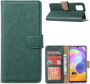 Samsung Galaxy A13 4G Book Case Groen - met pasjes - ReparatieCenter.nl